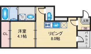 1LDKの間取り画像