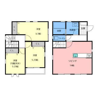 愛知県弥富市鯏浦町下六【一戸建】の間取り