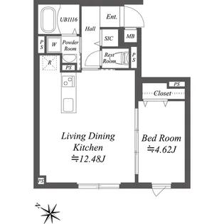 SOLASIA residence南大塚【1階】の間取り