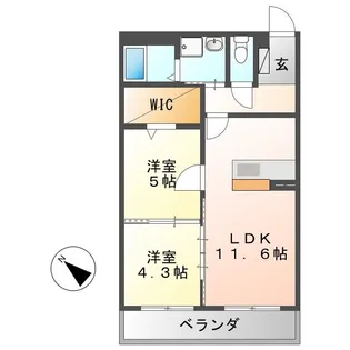 オーベルジーヌ【1階】の間取り