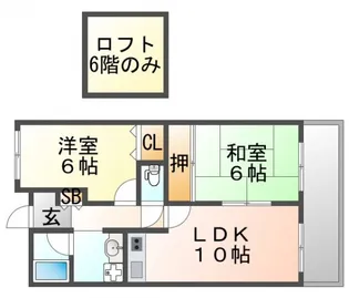 山田マンションビューテラス【6階】の間取り