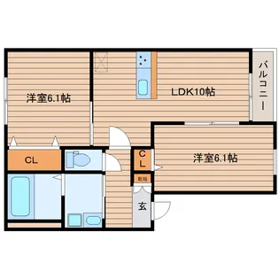 アスコット大代【2階】の間取り