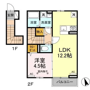 D-ROOM篭田【2階】の間取り