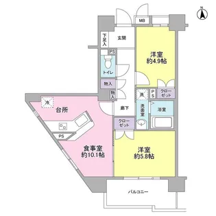 KDXレジデンス上北沢(ケーディーエックスレジデンスカミキタザワ)【1階】の間取り