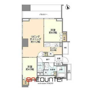 ザ・パークハウス 新宿御苑【9階】の間取り