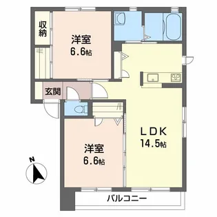 ヴィラ・浪の浦【2階】の間取り
