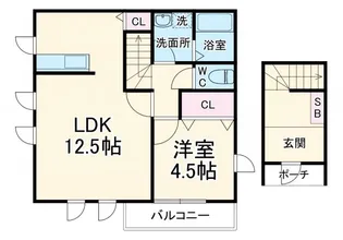 ウインドレスブルー【2階】の間取り