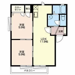 グリーンロード A【2階】の間取り
