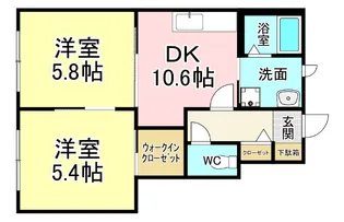 グリーンハイツ白野江【2階】の間取り