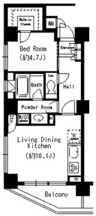エスティメゾン四谷坂町【5階】の間取り