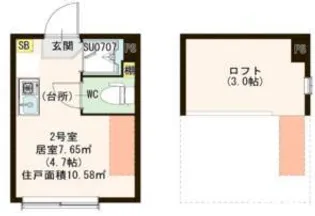 東京都中野区江原町2【アパート】の間取り
