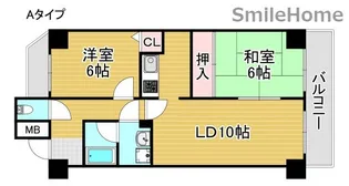 オーセント住之江【4階】の間取り