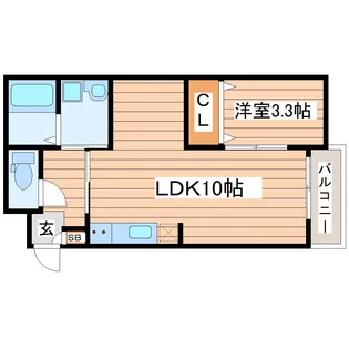 メゾン・ド・エスポワール宮千代【3階】の間取り