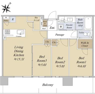 シティタワーズ東京ベイ セントラルタワー【19階】の間取り