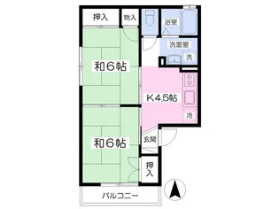 コーポ免の内B棟【1階】の間取り