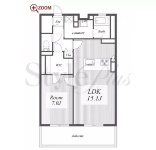 ロイヤルパークスERささしま【17階】の間取り