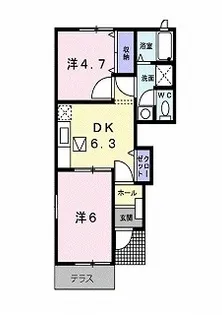 福岡県飯塚市花瀬【アパート】の間取り