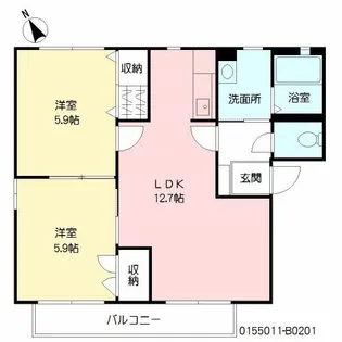 ハイツ四季の里 B棟【2階】の間取り