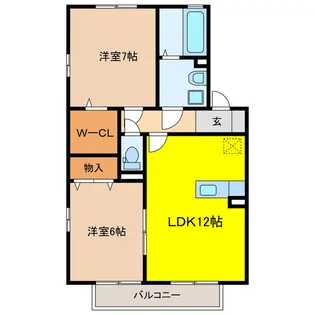 セジュール直江【2階】の間取り