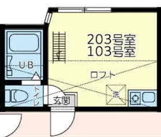 ユナイト黄金町オルチャータ【1階】の間取り