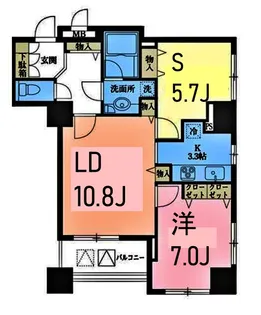 ドゥーエ横浜駅前【17階】の間取り