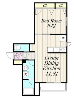 オークスアレイ淵野辺【1階】の間取り