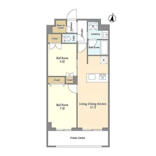 メゾンドオンディーヌ【1階】の間取り