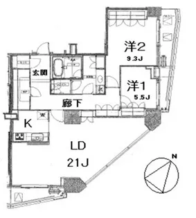 アトラスタワー六本木【11階】の間取り