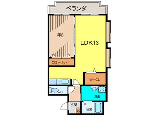 丸福マンション【4階】の間取り