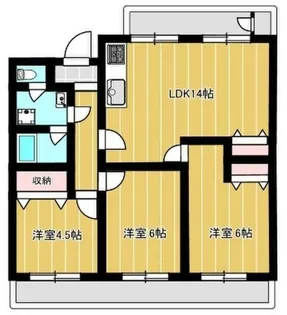 岡田団地12号棟【3階】の間取り