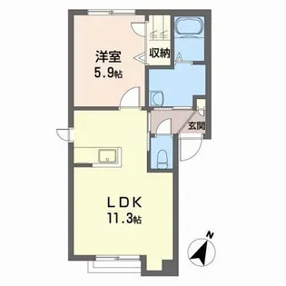 ヴィラージュB【2階】の間取り