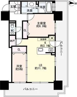 プレミスト札幌ターミナルタワー【9階】の間取り