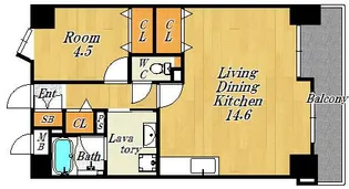 大拓ハイツ18【6階】の間取り