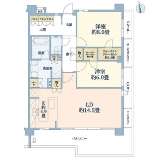 ウエリス鎌倉由比ヶ浜【2階】の間取り