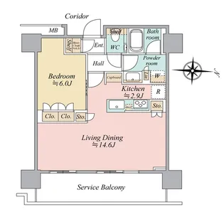 THE YOKOHAMA FRONT TOWER【14階】の間取り