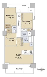 パークスクエア相模大野タワーアンドレジデンス【12階】の間取り