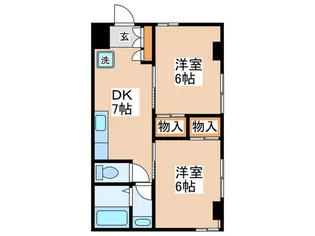 第5サン・オカベビル【1階】の間取り
