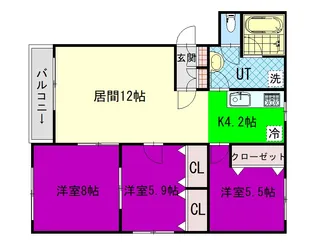 パンフイュ松葉【1階】の間取り