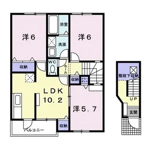 ラルジュII【2階】の間取り