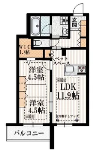 仮称 粕谷1丁目メゾン西棟【2階】の間取り