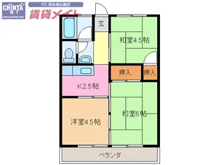 さつきハイツ【2階】の間取り