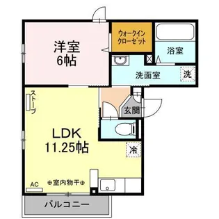 セジュールオッツ弘前中央【1階】の間取り