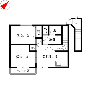 T’sスクエア【2階】の間取り