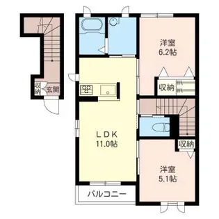 ブランノワール【2階】の間取り