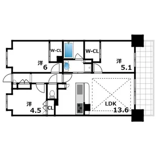 リビオシティ神戸名谷【8階】の間取り