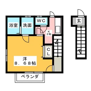 ラ・アンジェ中野【2階】の間取り