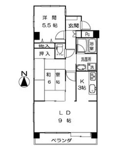 サンシャイン北松本【4階】の間取り