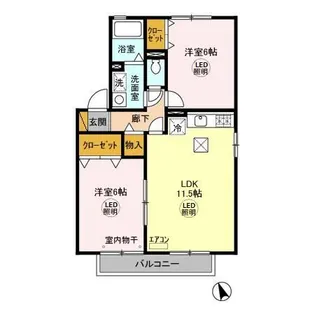 メゾングレース ABC【1階】の間取り