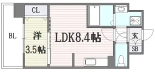 MODERN PALAZZO 博多surII【6階】の間取り