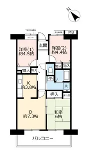 URアルビス旭ヶ丘【4階】の間取り